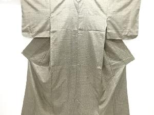 格子織り出し手織り紬着物